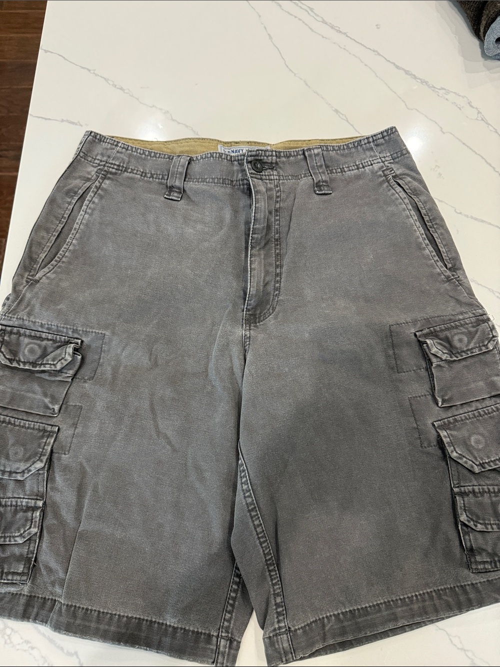 Old Navy Men's Charcoal Gray Cargo Shorts with Multi-Pocket Sides